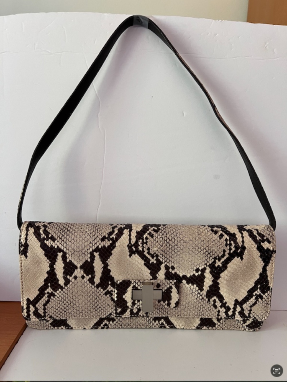 Donald Pliner leather clutch SNAKE SKIN print